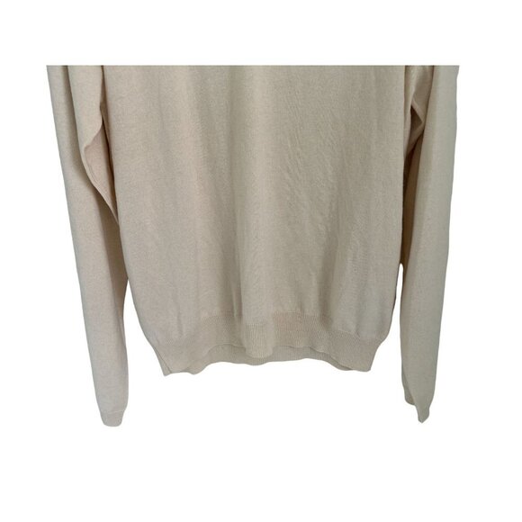 BACHRACH V-Neck Sweater Wool Silk Crean Color Gray Details Size Med - Picture 8 of 8